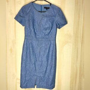 Banana Republic wool blend shirt sleeve knee length blue dress, size 2‎